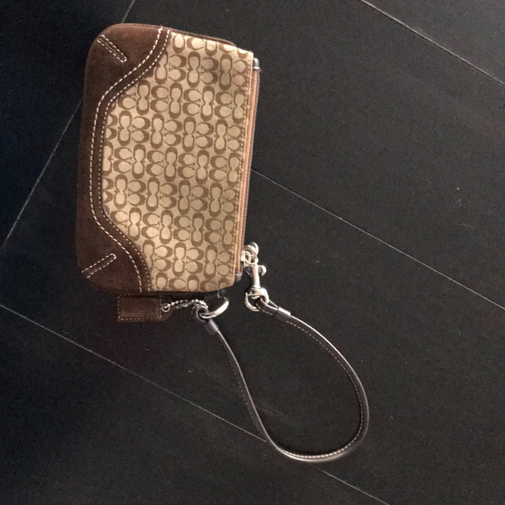 Tan/Brown coach wristlet